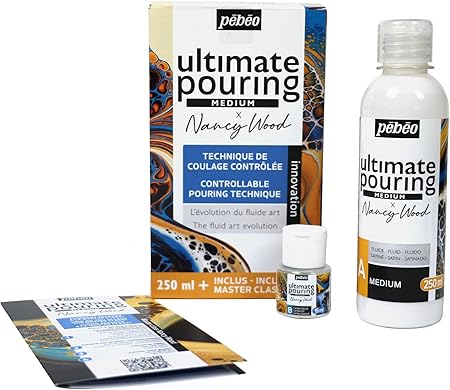 Pebeo Ultimate Pouring Medium Kit - 250ml - Transparent 3 - Art and Crafts Supplies - For Use with Acrylic Paint