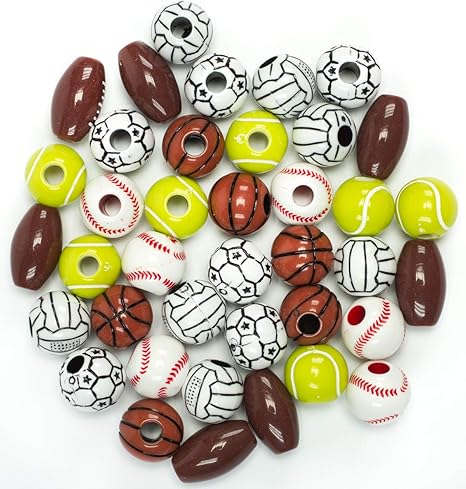 Cousin DIY Assorted Sports Beads Fun Pack Mix Small