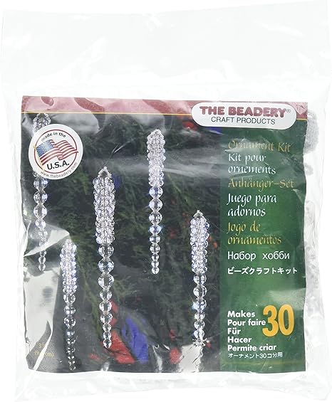 Beadery BOK-5489 Holiday Beaded Ornament Kit, 3.75-Inch, Sparkling Icicles, Makes 30 Ornaments