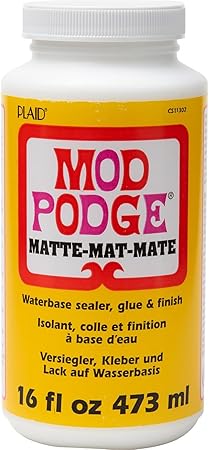 Mod Podge Matte Sealer, Glue & Finish: All-in-One Craft Solution- Quick Dry, Easy Clean, for Wood, Paper, Fabric & More. Non-Toxic - Craft with Confidence, Made in USA, 16 oz., Pack of 1