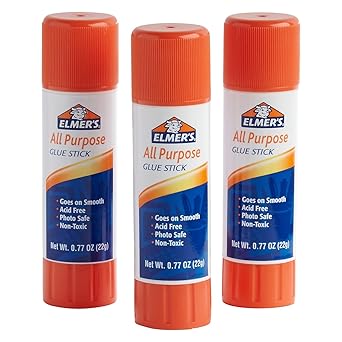 Elmer's All Purpose Glue Sticks, Washable, 22 Grams, 3 Count