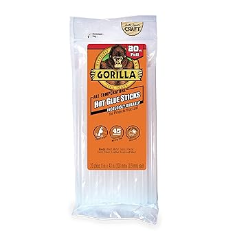 Gorilla Hot Glue Sticks, Full Size, 8