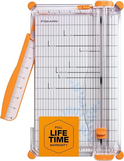 Fiskars Precision Paper Trimmer - Easy, Safe and Accurate for Crafts, Gifts, Cards and More - Always Cuts Straight