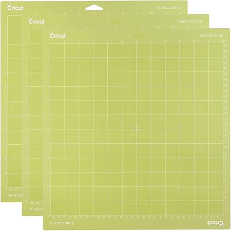 Cricut StandardGrip Machine Mats 12in x 12in, Reusable Cutting Mats for Crafts with Protective Film, Use with Cardstock, Iron On, Vinyl and More, Compatible with Cricut Explore & Maker (3 Count)