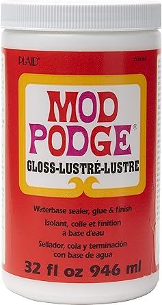 Mod Podge Gloss Sealer, Glue & Finish: All-in-One Craft Solution- Quick Dry, Easy Clean, for Wood, Paper, Fabric & More. Non-Toxic - Craft with Confidence, Made in USA, 32 oz., Pack of 1