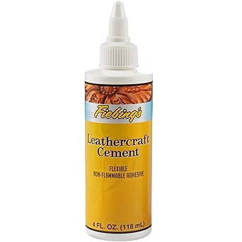 Fiebing's Leathercraft Cement - 4 oz Leather Glue Adhesive - Quick Drying, High Strength, Flexible, Permanent Bonding Leather Repair for Jackets, Shoes, Furniture, Purse - Non-Toxic & Non-Flammable