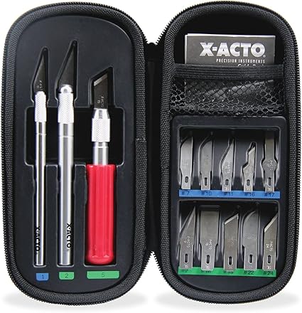 X-ACTO Compression Basic Knife Set, 3 Knives, 13 Blades, Soft Carry Case, 17 Count