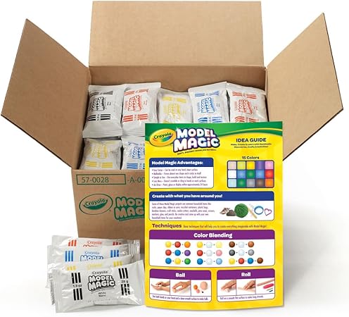 Crayola Model Magic (30pk), Bulk Modeling Clay Alternative, Air Dry, Kids Arts & Crafts, Classroom Supplies for Teachers, 15 Colors, 1oz