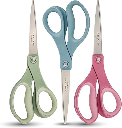 Fiskars SoftGrip Titanium Scissors - Contoured Performance All Purpose - 8