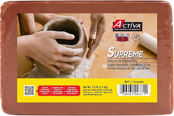 Activa Supreme Artist's Air-Dry Modelling, 3.3 pounds, Terra Cotta Clay