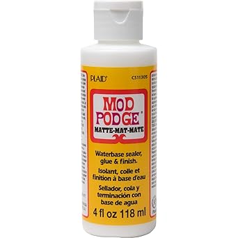 MOD PODGE Matte Sealer, Glue & Finish: All-in-One Craft Solution- Quick Dry, Easy Clean, for Wood, Paper, Fabric & More. Non-Toxic - Craft with Confidence, Made in USA, 4 oz., Pack of 1