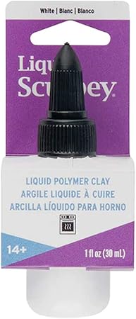 Liquid Sculpey Liquid Polymer Oven-Bake Clay, White, 1 oz. bottle, Great for jewelry, holiday, DIY, mixed media, window clings, home décor and more! Great for beginners to artists!