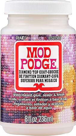 Mod Podge Top Coat, Premium All-in-One Glue, Sealer, and Finish Perfect for Preserving Diamond Puzzle Arts and Crafts Projects, CS27590, Clear