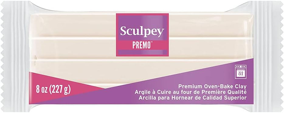 Sculpey Premo Polymer Oven-Bake Clay, Translucent, Non Toxic,8 oz. bar, Great for jewelry making, holiday, DIY, mixed media and home décor projects. Premium clay Great for clayers and artists.