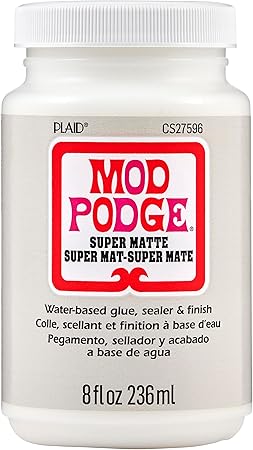 Mod Podge Super Matte, Premium All-in-One Glue, Sealer, and Finish, 8 fl oz, CS27596, Clear