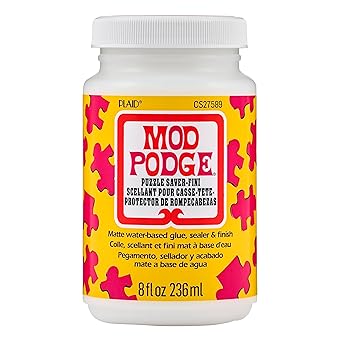 Mod Podge Puzzle Saver, Premium Matte All-in-One Glue, Sealer, and Finish, 8 fl oz, CS27589, Clear