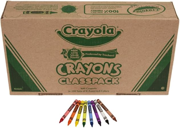 Crayola Crayon Classpack, 800 Count, Bulk School Supplies For Teachers, Large Crayon Box, 8 Colors