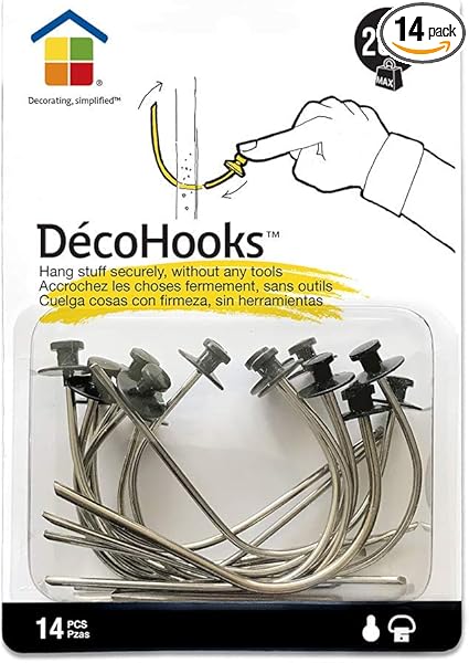 Under the Roof Decorating 100155 Picture Hangers, Small Head, Black, 14 Piece