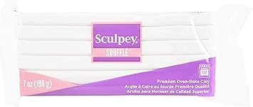 Sculpey Soufflé™ Polymer Oven-Bake Clay, Igloo White, Non Toxic, 7 oz. bar, Great for jewelry making, holiday, DIY, mixed media and more! Premium light-weight oven bake clay.