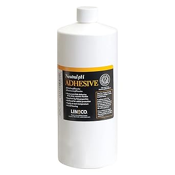 Lineco Neutral pH Adhesive, Archival Quality Acid-Free PVA Buffered Adhesive Dries Clear Flexible, 1 Quart, Ideal for Paper Board Framing Collage Crafts Bookbinding