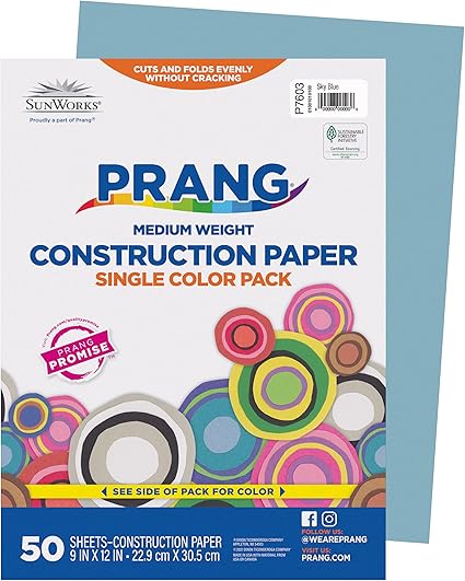 Prang (Formerly SunWorks) Construction Paper, Sky Blue, 9