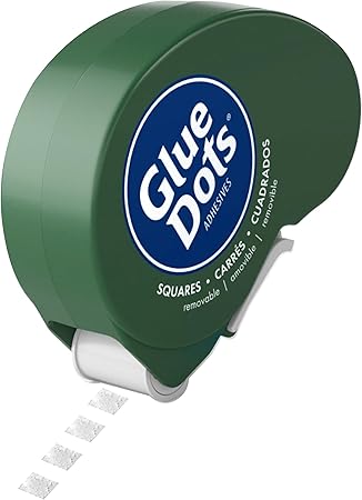 Glue Dots, Glue Squares Dot N' Go Dispenser, Double-Sided, 3/16