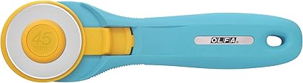 OLFA 45mm Quick-Change Rotary Cutter (RTY-2/C) - Rotary Fabric Cutter w/ Blade Cover for Crafts, Sewing, Quilting, Replacement Blade: OLFA RB45-1 (Aqua)