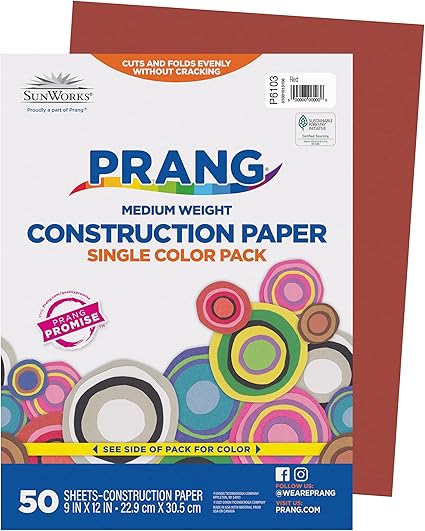 Prang (Formerly SunWorks) Construction Paper, Red, 9