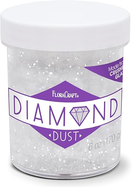 FloraCraft Diamond Dust Glitter 6 Ounce Clear Glass