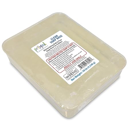 Primal Elements Clear Soap Base - Moisturizing Melt and Pour Glycerin Soap Base for Crafting and Soap Making, Vegan, Cruelty Free, Easy to Cut, Unscented - 10 Pound