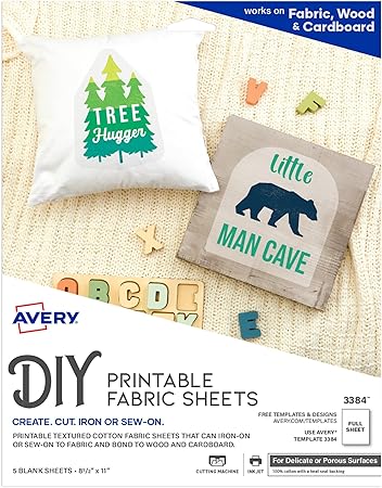 Avery Printable Fabric Sheets, 8.5