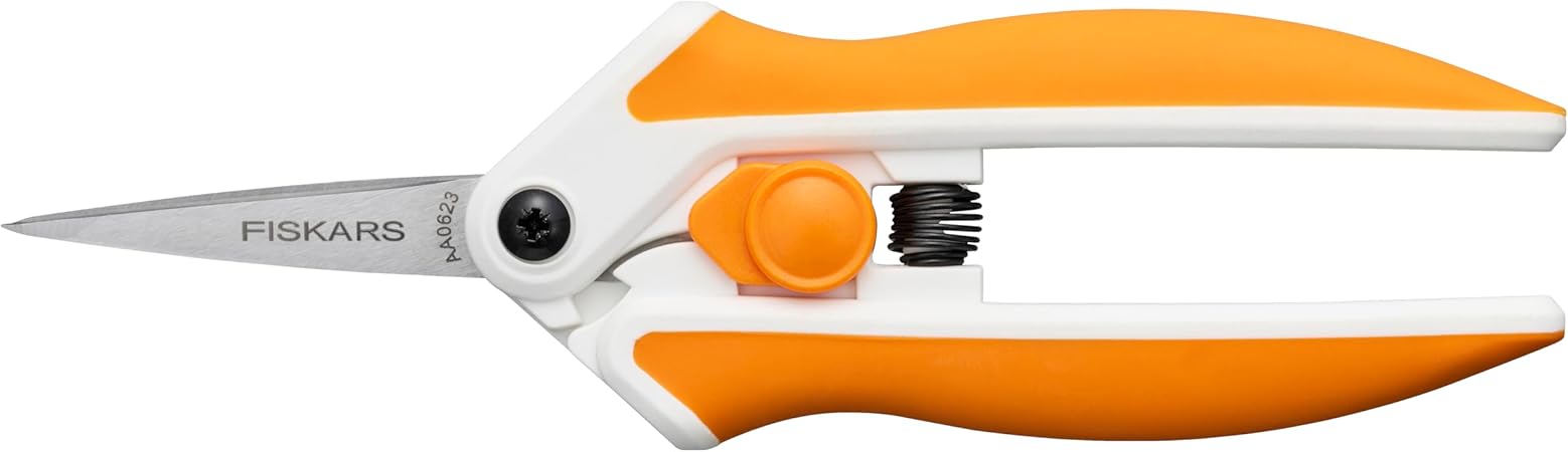 Fiskars Micro-Tip Easy Action Scissors, Precision Cutting Stainless Steel Blades, SoftGrip Handle