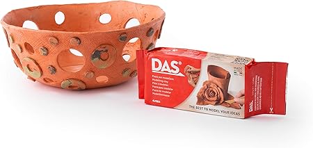 DAS Air-Hardening Modeling Clay - Terra Cotta Clay 2.2lb Block - Pliable Air Clay for Sculpting and Coating - Easy to Use Air Dry Modeling Clay - Molding Clay for Sculpting and More