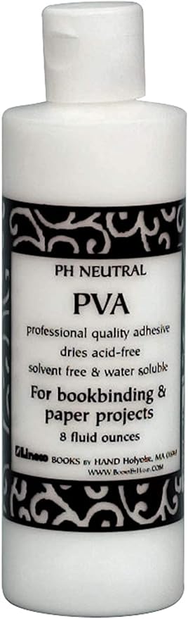 Books By Hand, PH Neutral PVA Adhesive, Acid-free, Water-Soluble, Dries Clear, Archival Quality PVA Formula, for Bookbinding, Book Repair, Framing, Collages, Paper Art and Crafts - 8 Ounce