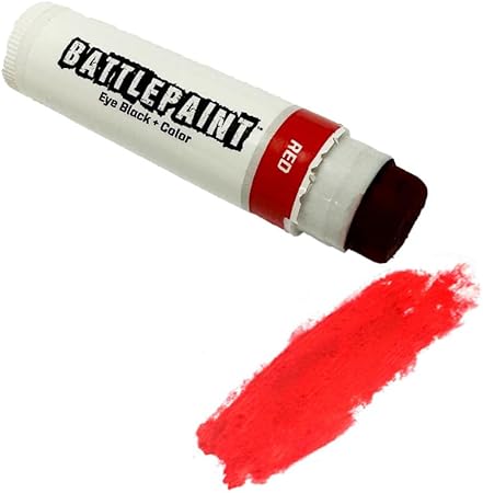 EyeBlack BattlePaint – Bright Colored Under Eye Black Grease for Pro Athletes and Super Fans – Baseball, Softball, Football – 2 Sticks – Red