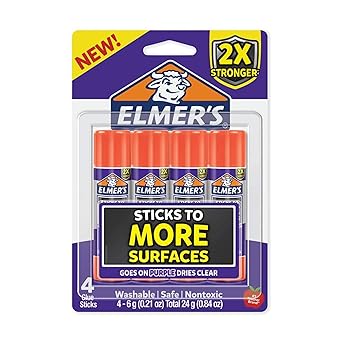 Elmer’s Extra Strength School Glue Sticks, Washable, 6 Grams, 4 Count