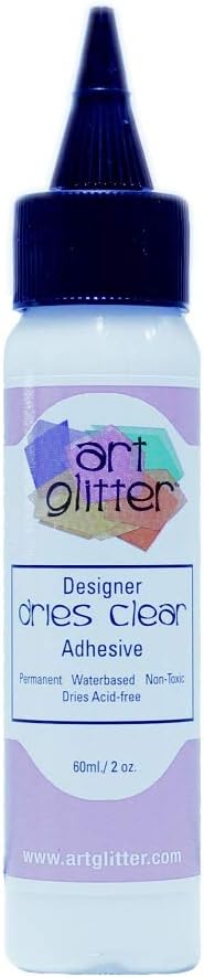 Art Glitter Designer Dries Clear Adhesive 2 OZ W/Black SPOUT