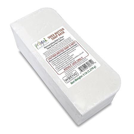 Primal Elements Shea Butter - Moisturizing Melt and Pour Glycerin Soap Base for Crafting and Soap Making, Vegan, Cruelty Free, Easy to Cut - 5 Pound