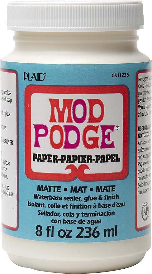 Mod Podge Waterbase Sealer, Glue and Finish for Paper (8-Ounce), CS11236 Matte Finish