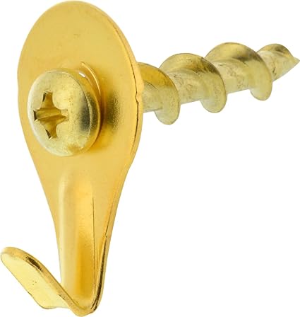 Hillman Brass 122367 Self-Drilling Wall Dogs with Picture Hanging Hook, up to 50 lbs (Pack of 10)