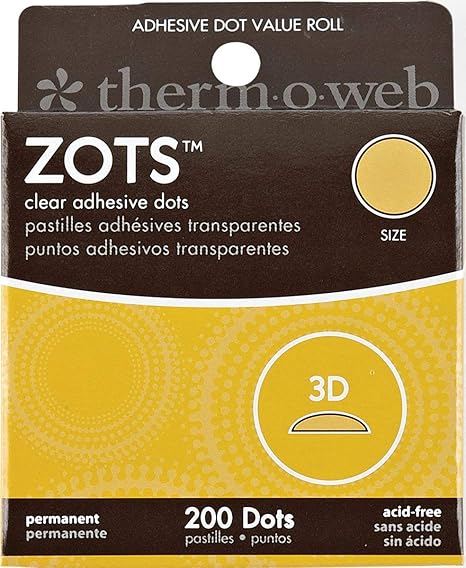 THERMOWEB Zots Clear Adhesive Dots, 3D, 1/2