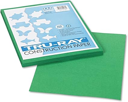 Tru-Ray Heavyweight Construction Paper, Holiday Green, 9