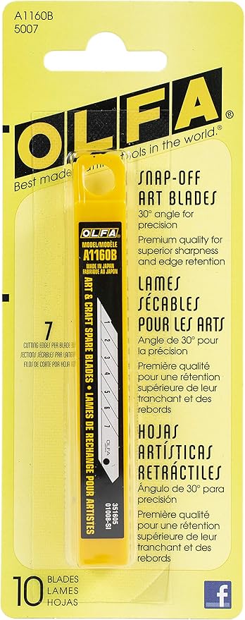 OLFA 5007 A1160B 9mm Snap-Off Art Blade, 10-Pack