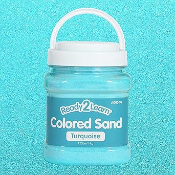 READY 2 LEARN Colored Sand - Turquoise - 2.2 lbs - Play Sand for Kids - Perfect for Arts and Crafts, Sensory Bins, Wedding Decorations and Vase Filler