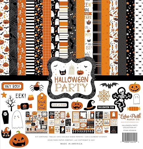 Echo Park Paper Company Halloween Party Collection Kit Paper, Multi, 12-x-12-Inch