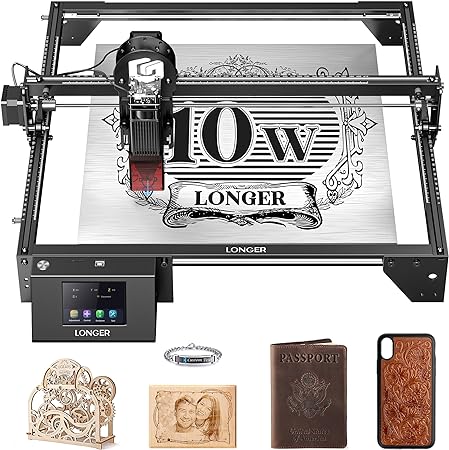 LONGER Laser Engraver Ray5 10W, 60W DIY Laser Cutter and Laser Engraving Machine with 3.5