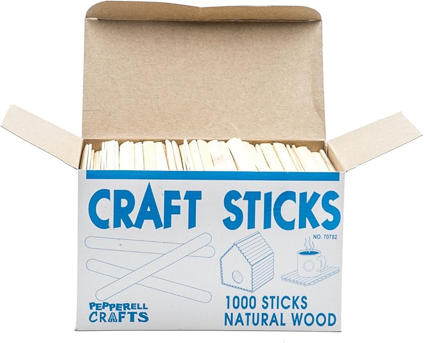 Natural Wood Craft Sticks, 4.25 Inch Popsicle Sticks for Ice Cream, Crafts, Waxing, Art Projects & Party Food Labels (1,000 Sticks)