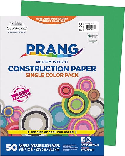 Prang (Formerly SunWorks) Construction Paper, Holiday Green, 9