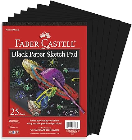 Faber-Castell Black Paper Pad - 25 Sheets of 9