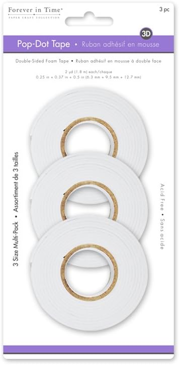 Forever in Time PD506 Dual-Adhesive Foam Tape, 0.25in/0.35in/0.5in